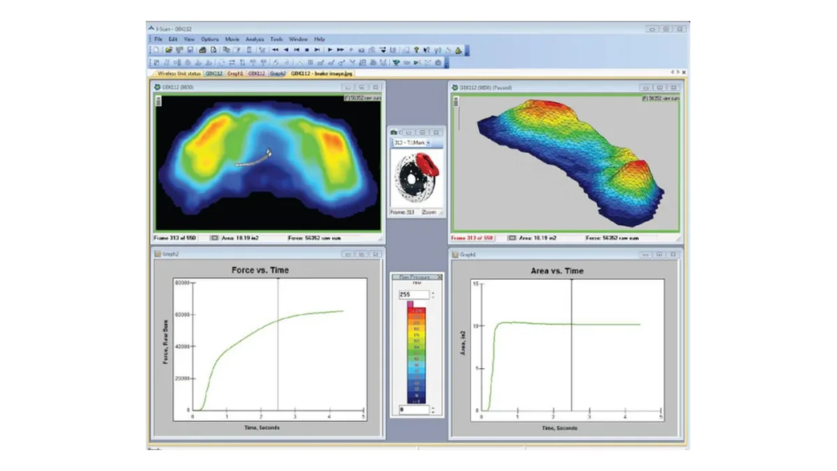 Pressure distribution result produced through a configured data acquisition workflow