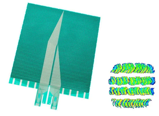 2D pressure map result showing contact pressure distribution as a colour heat map